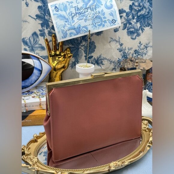 🆕 OROTON 🧿 NWOT Icon Frame Clutch, Rosewood Pink - Picture 13 of 16